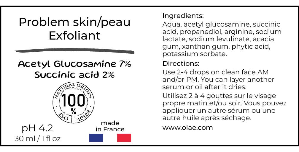 Exfoliant doux N acétyl glucosamine 7 % et acide succinique - HISHERS SHOWROOM