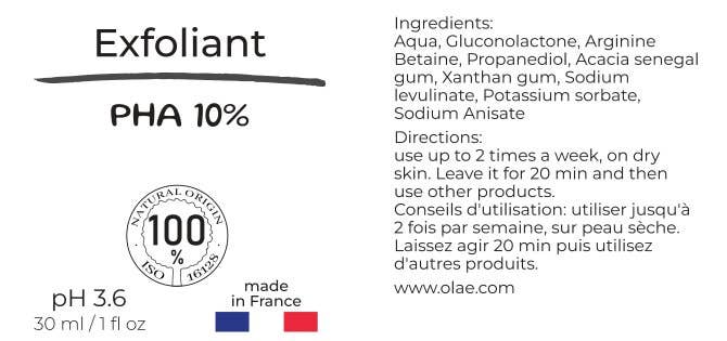Exfoliant pour le visage PHA 10 % (meilleur que l'AHA) 100 % naturel - HISHERS SHOWROOM